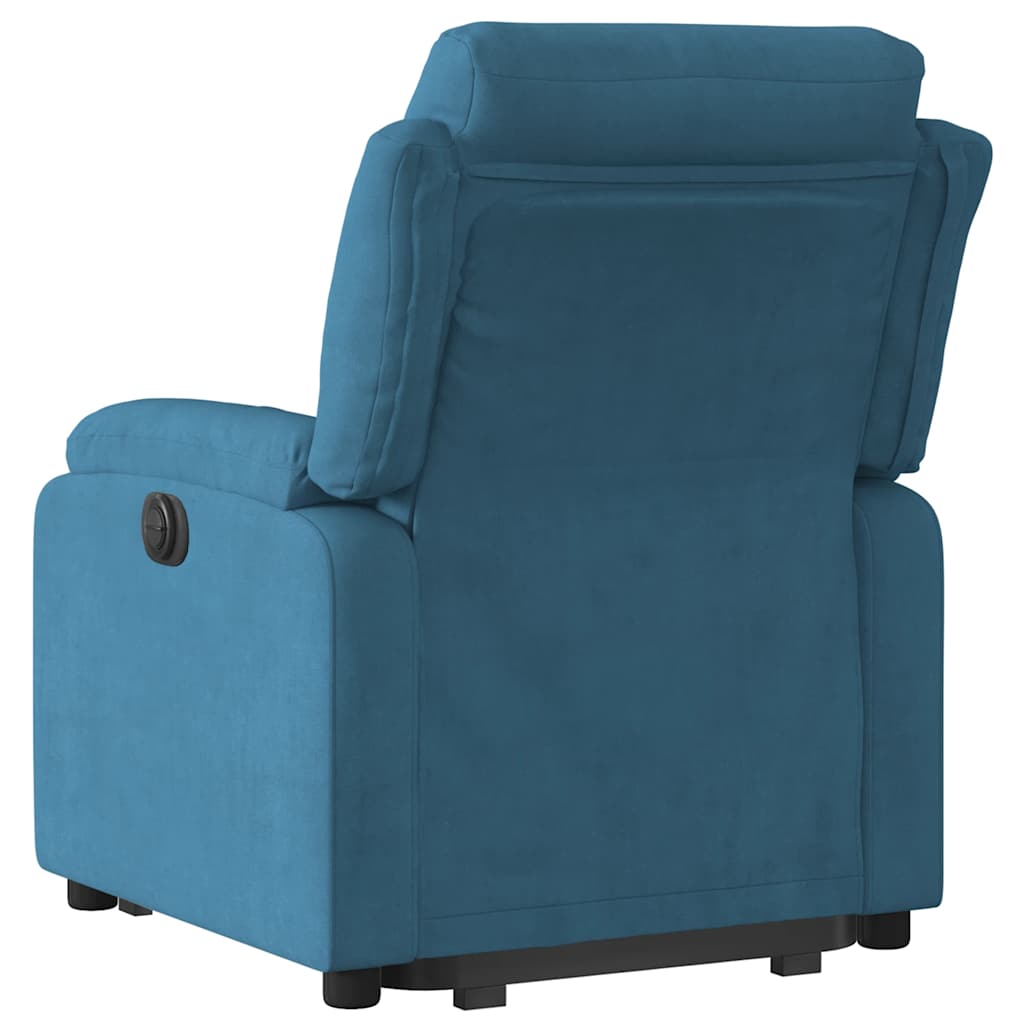 Sillón reclinable elevable de terciopelo azul V5907 Vetonek