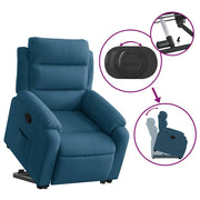Sillón reclinable elevable de terciopelo azul V5907 Vetonek
