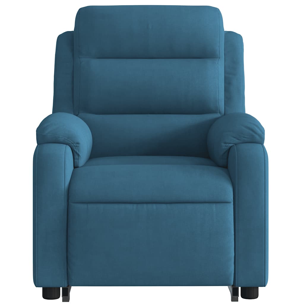 Sillón reclinable elevable de terciopelo azul V5907 Vetonek