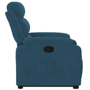 Sillón reclinable elevable de terciopelo azul V5907 Vetonek