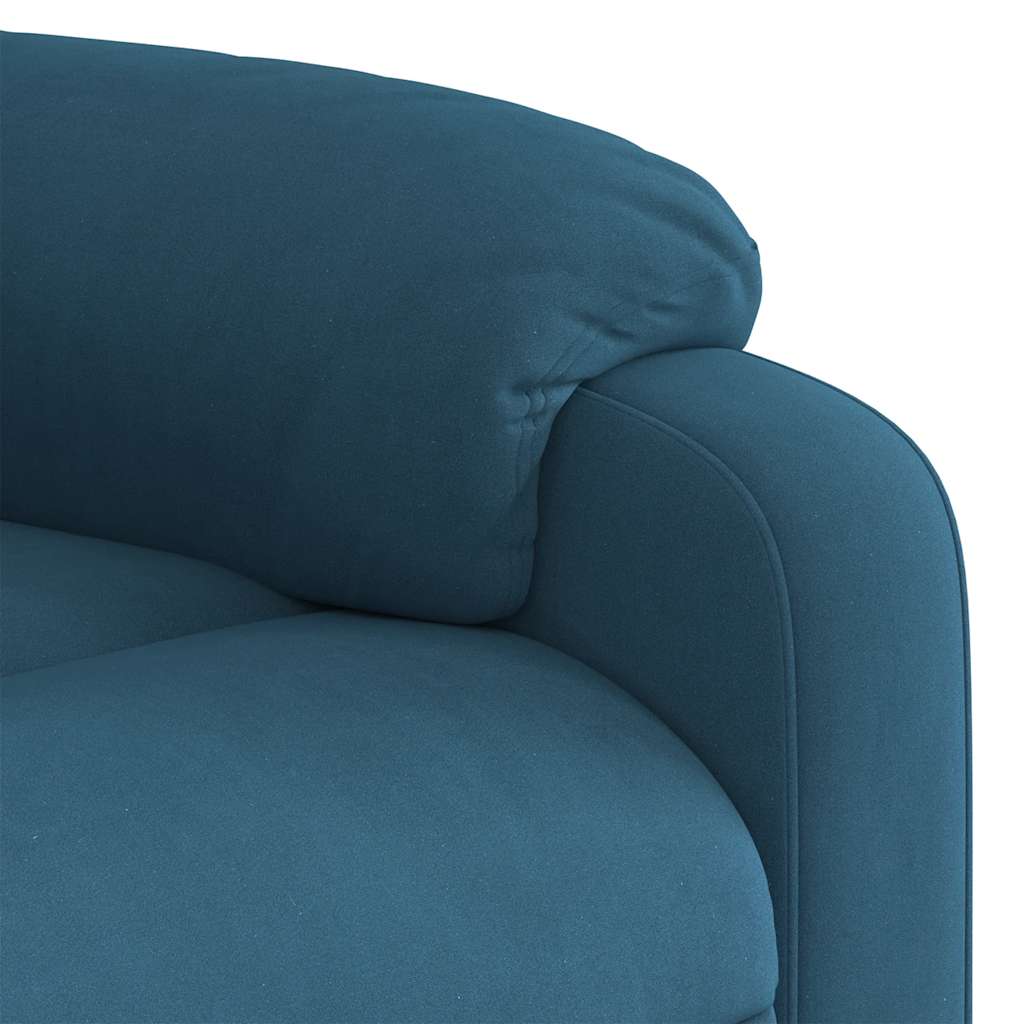 Sillón reclinable elevable de terciopelo azul V5907 Vetonek