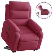 Sillón eléctrico reclinable elevable de terciopelo rojo tinto V6072 Vetonek