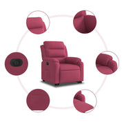 Sillón eléctrico reclinable elevable de terciopelo rojo tinto V6072 Vetonek