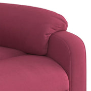 Sillón eléctrico reclinable elevable de terciopelo rojo tinto V6072 Vetonek