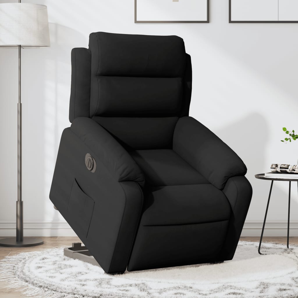 Vetonek Sillón eléctrico reclinable elevable de terciopelo negro