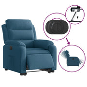 Sillón eléctrico reclinable elevable de terciopelo azul V6126 Vetonek