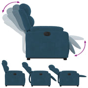 Sillón eléctrico reclinable elevable de terciopelo azul V6126 Vetonek