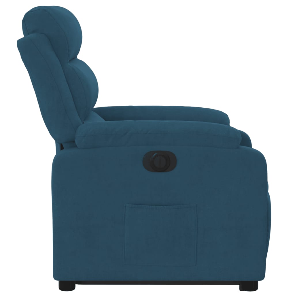 Sillón eléctrico reclinable elevable de terciopelo azul V6126 Vetonek