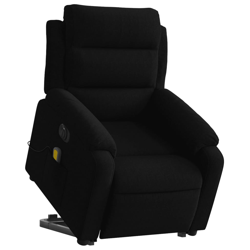 Reclinable massage armchair Elevable black velvet