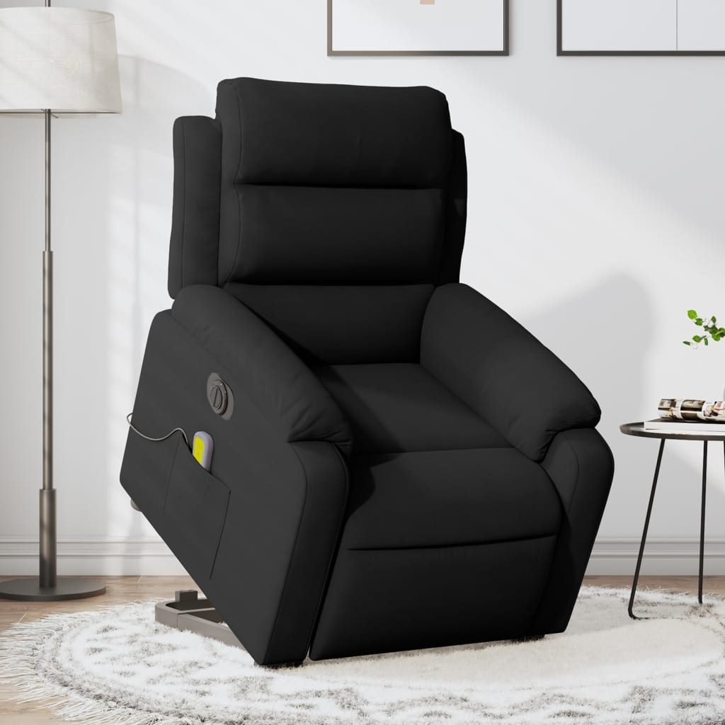 Vetonek Sillón de masaje reclinable elevable terciopelo negro