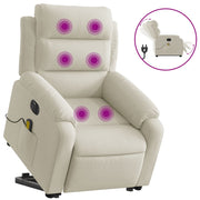 Vetonek Sillón reclinable de masaje eléctrico elevable terciopelo crema