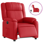 Sillón reclinable eléctrico de cuero sintético rojo V6294 Vetonek