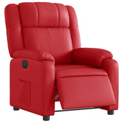 Sillón reclinable eléctrico de cuero sintético rojo V6294 Vetonek