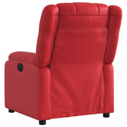 Sillón reclinable eléctrico de cuero sintético rojo V6294 Vetonek