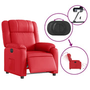 Sillón reclinable eléctrico de cuero sintético rojo V6294 Vetonek