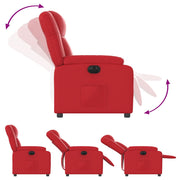 Sillón reclinable eléctrico de cuero sintético rojo V6294 Vetonek