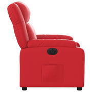 Sillón reclinable eléctrico de cuero sintético rojo V6294 Vetonek