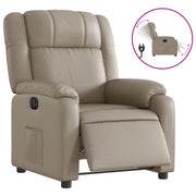 Sillón reclinable eléctrico de cuero sintético color capuchino V6300 Vetonek