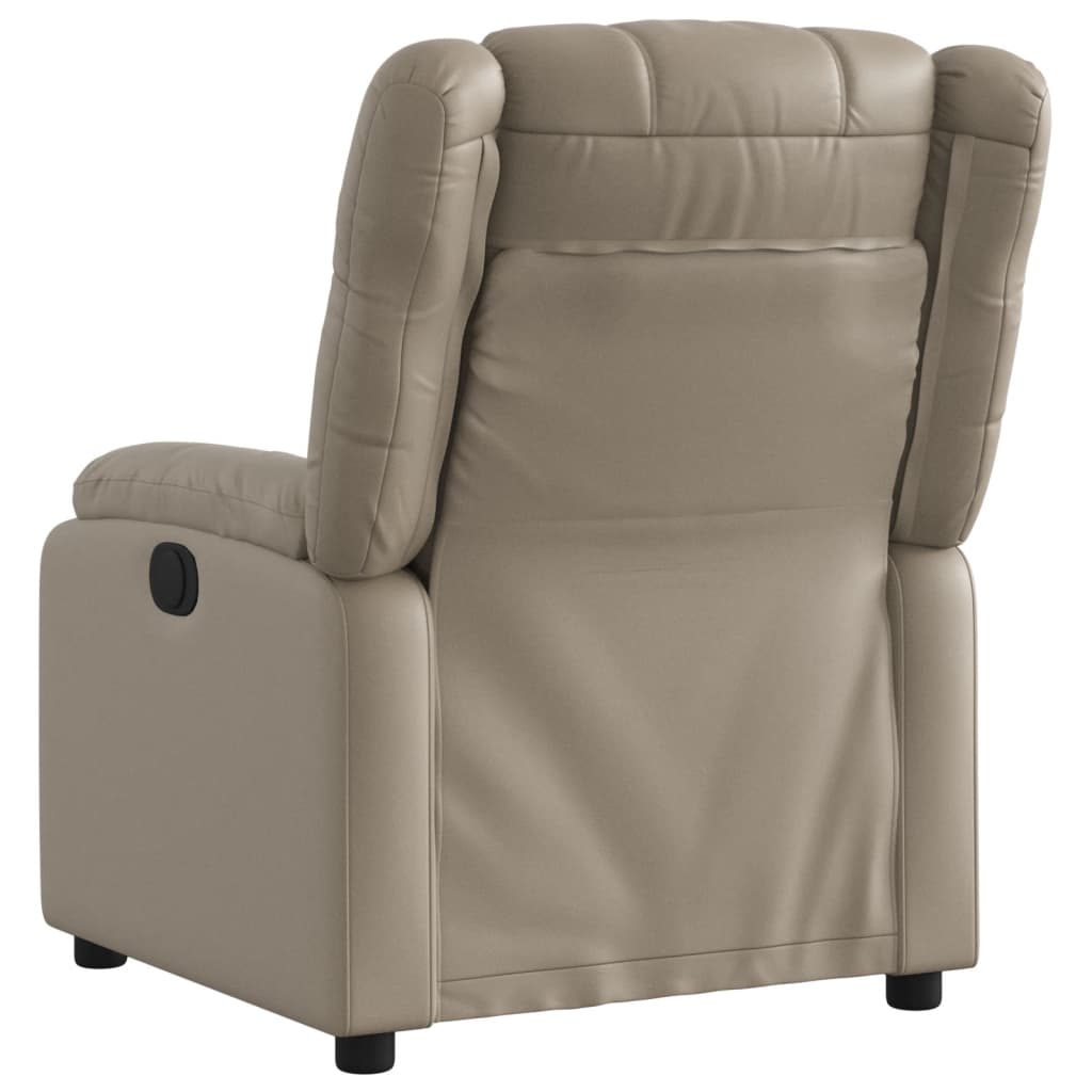 Sillón reclinable eléctrico de cuero sintético color capuchino V6300 Vetonek