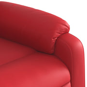 Sillón reclinable elevable cuero artificial rojo V6430 Vetonek