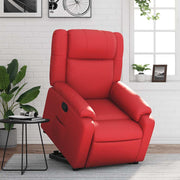 Sillón reclinable elevable cuero artificial rojo V6430 Vetonek
