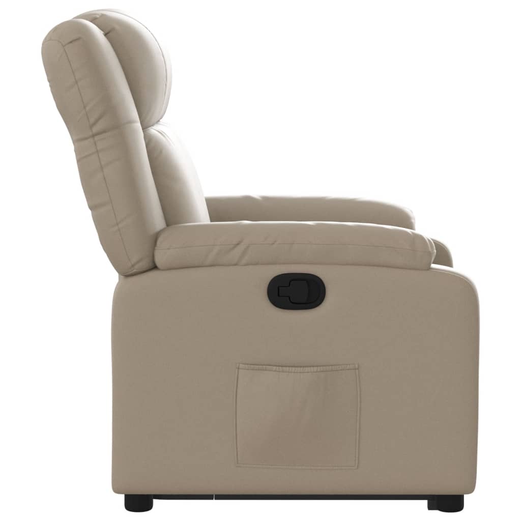 Sillón reclinable elevable cuero artificial color capuchino V6447 Vetonek