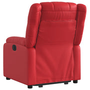 Sillón elevable eléctrico cuero artificial rojo V6577 Vetonek