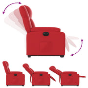 Sillón elevable eléctrico cuero artificial rojo V6577 Vetonek
