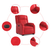 Sillón elevable eléctrico cuero artificial rojo V6577 Vetonek