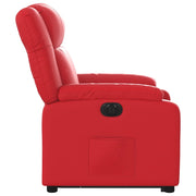 Sillón elevable eléctrico cuero artificial rojo V6577 Vetonek
