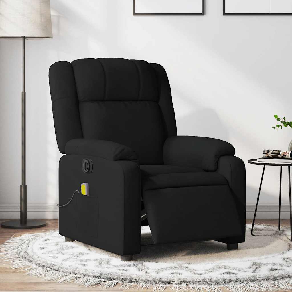 Vetonek Sillón reclinable de masaje eléctrico tela negro