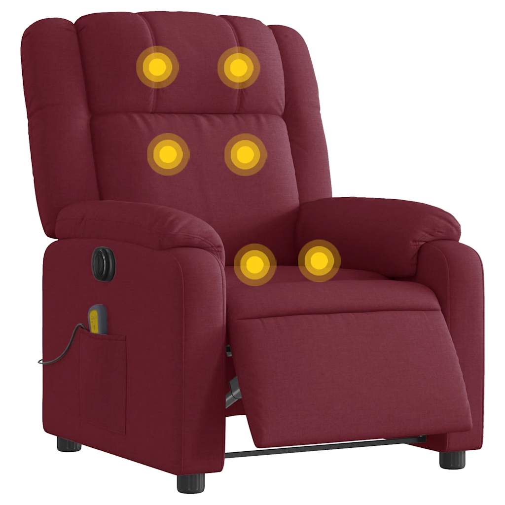 Electric Reclinable Massage Chair Red red fabric