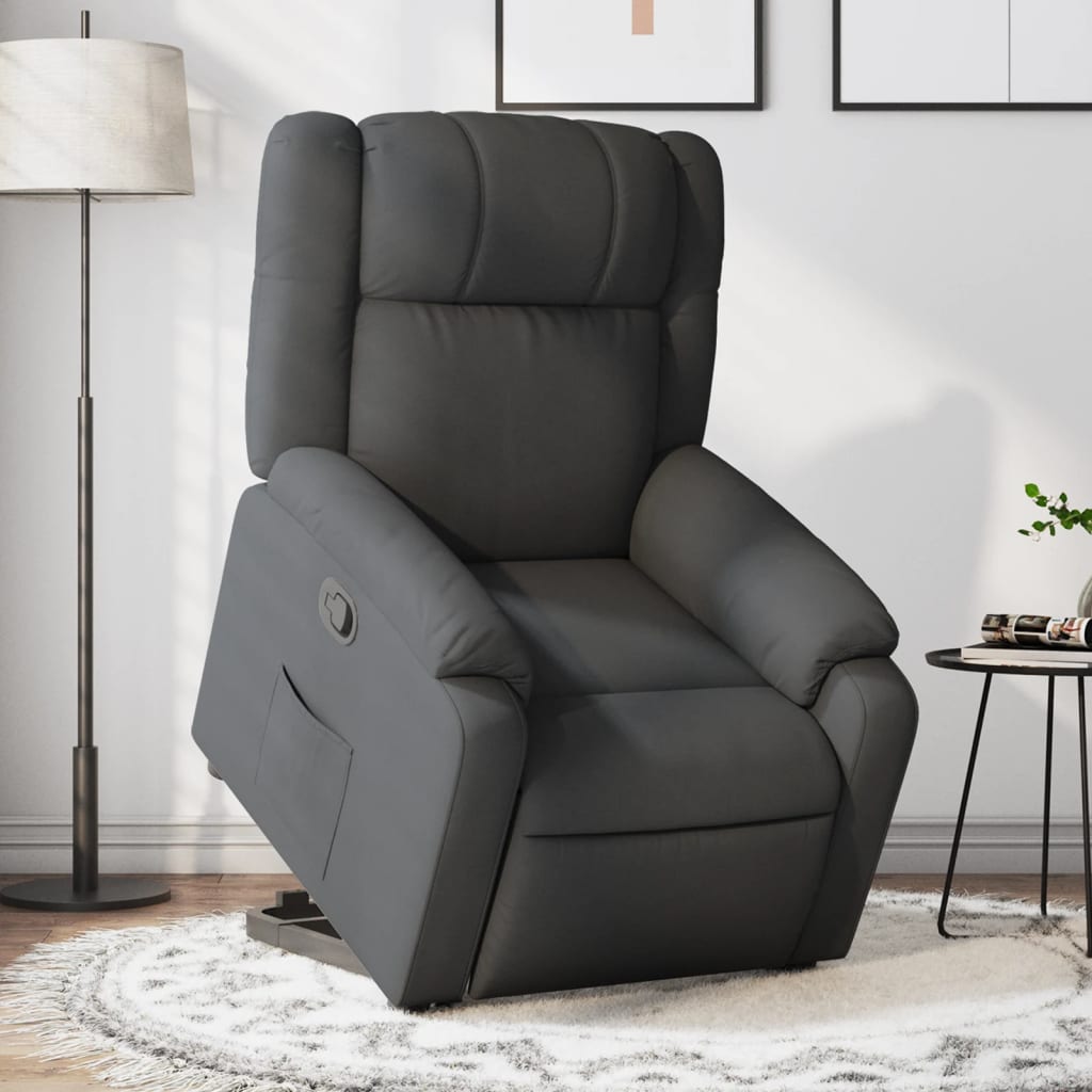 Vetonek Sillón reclinable elevable de tela gris oscuro