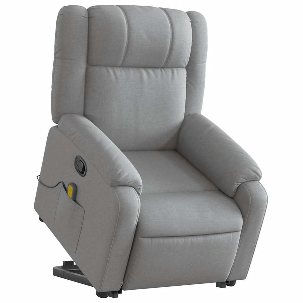 Reclining massage armchair with a light gray foot foot