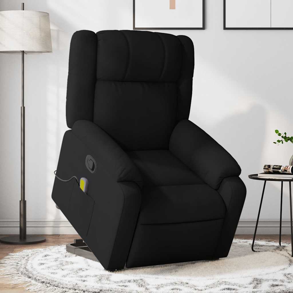 Vetonek Sillón reclinable de masaje elevable tela negro