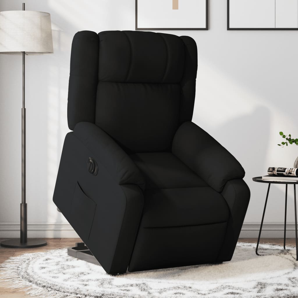 Vetonek Sillón eléctrico reclinable elevable de tela negro