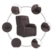 Sillón eléctrico reclinable elevable de tela marrón oscuro V7192 Vetonek