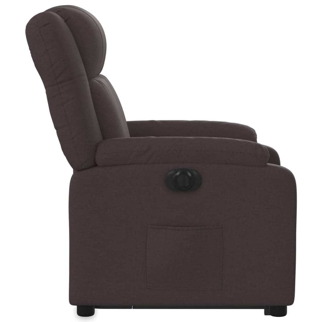 Sillón eléctrico reclinable elevable de tela marrón oscuro V7192 Vetonek