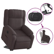 Sillón eléctrico reclinable elevable de tela marrón oscuro V7192 Vetonek