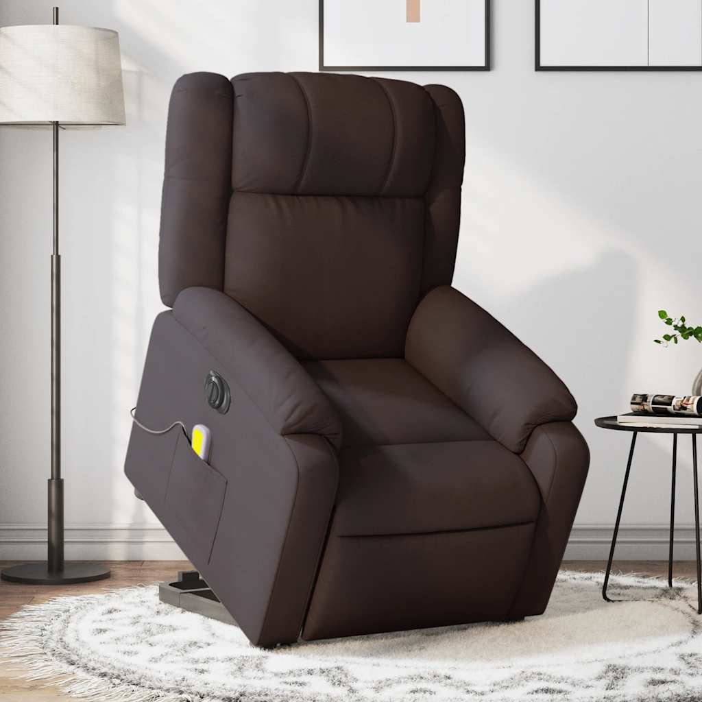 Vetonek Sillón masaje eléctrico reclinable elevable tela marrón oscuro