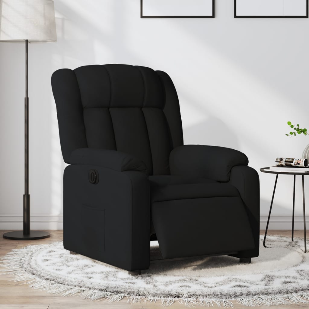 Vetonek Sillón reclinable eléctrico de tela negro