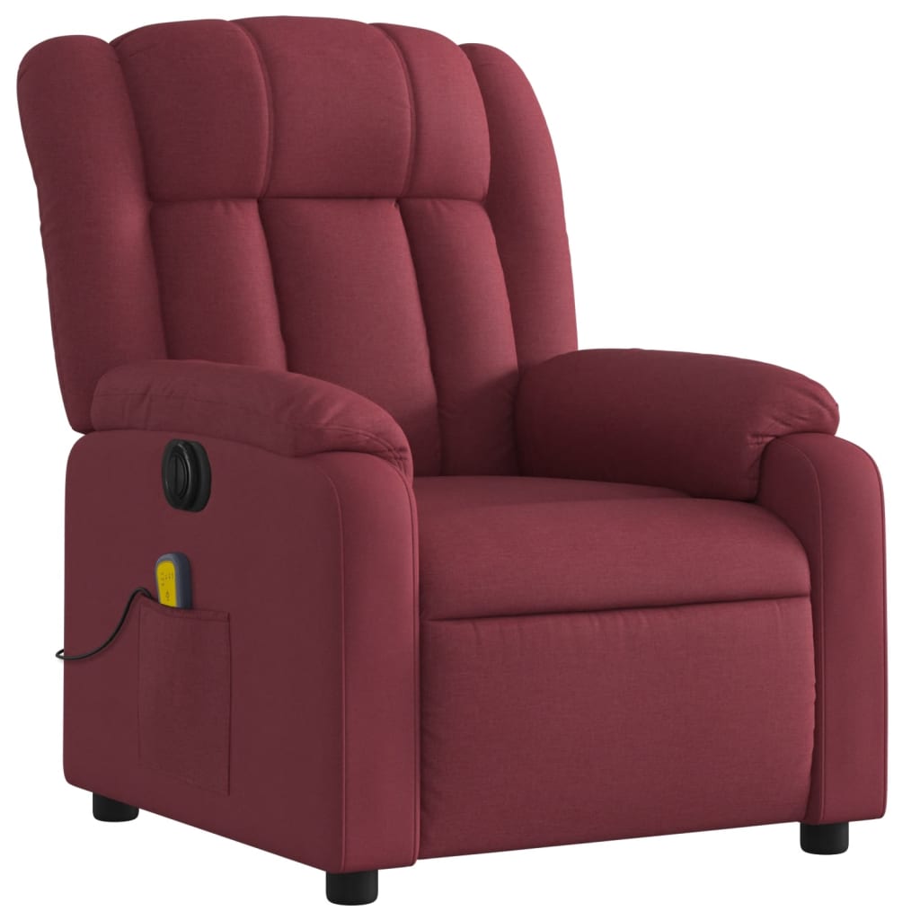 Electric Reclinable Massage Chair Red red fabric