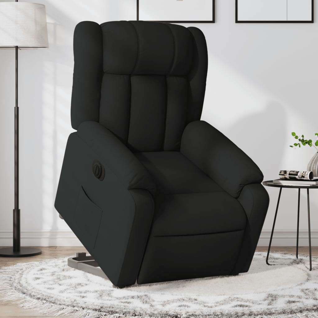 Vetonek Sillón eléctrico reclinable elevable de tela negro