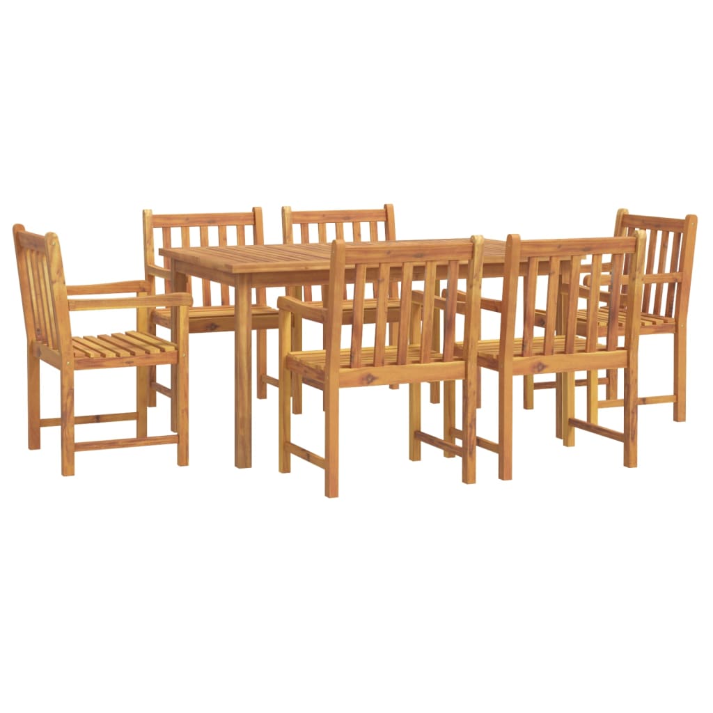 Juego de comedor para jardín 7 piezas madera maciza acacia vidaXL