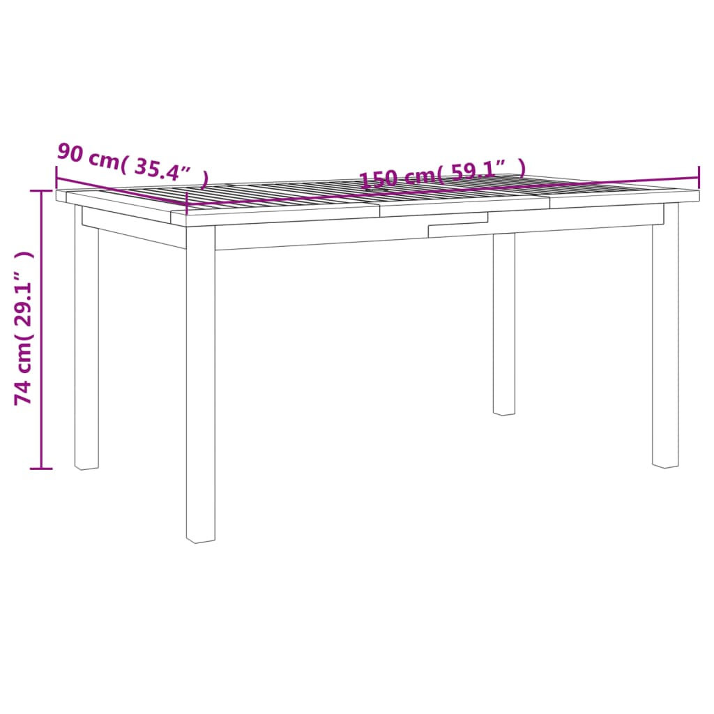 Juego de comedor para jardín 7 piezas madera maciza acacia vidaXL