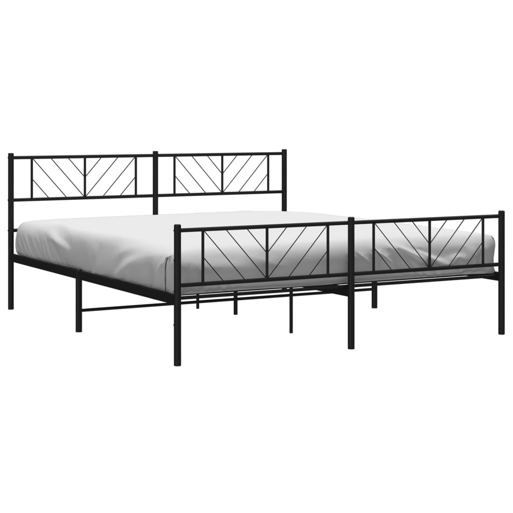 Estructura cama sin colchón con estribo metal negro 180x200 cm