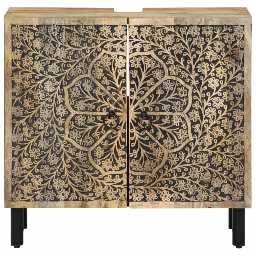 Conjunto de muebles de baño 2 piezas madera maciza de mango v1761 - Vetonek