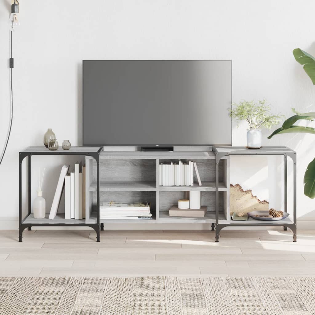 Vetonek Mueble de TV madera de ingeniería gris Sonoma 153x37x50 cm