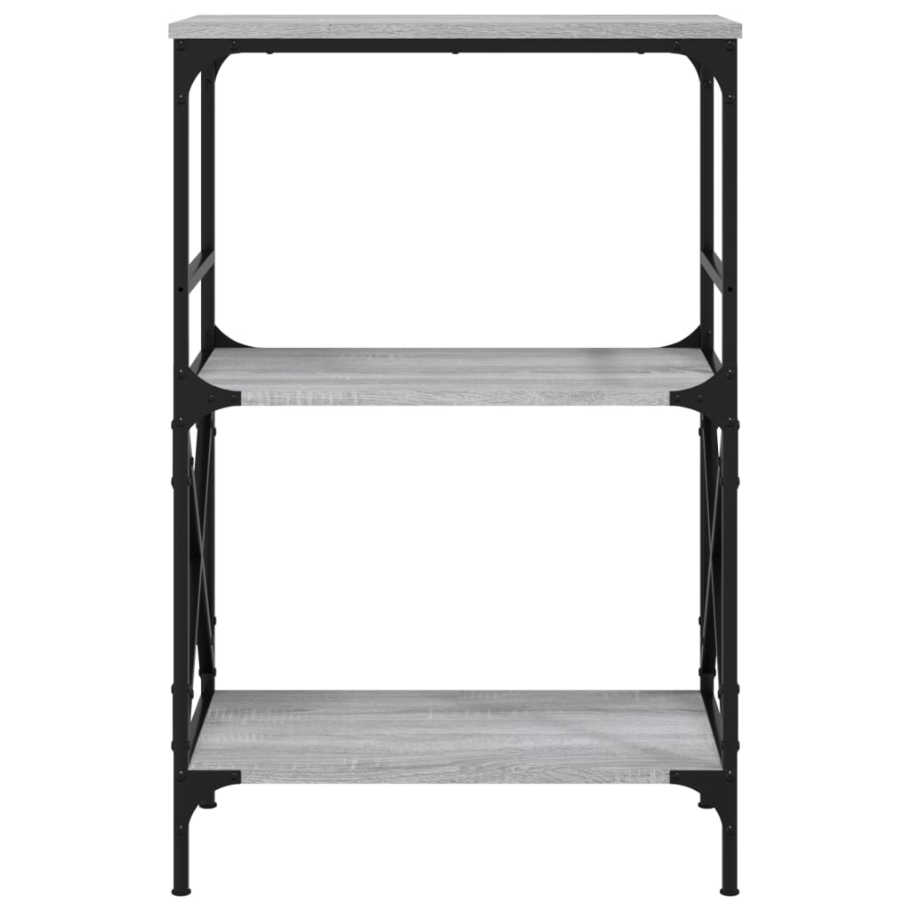 Librería 3 estantes madera ingeniería gris Sonoma 59x35x90,5 cm V15