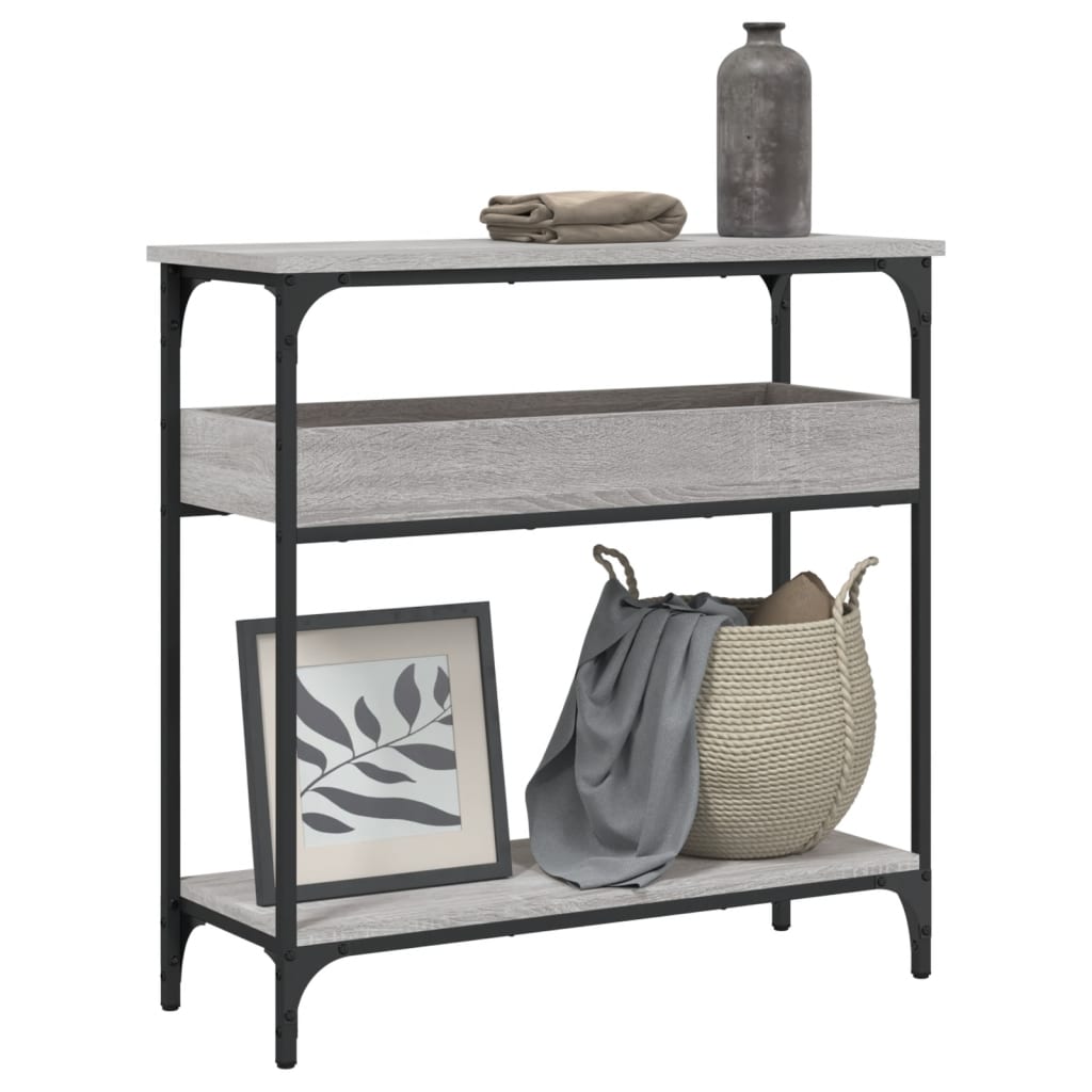 Vetonek Mesa consola estante madera ingeniería Sonoma gris 75x29x75 cm